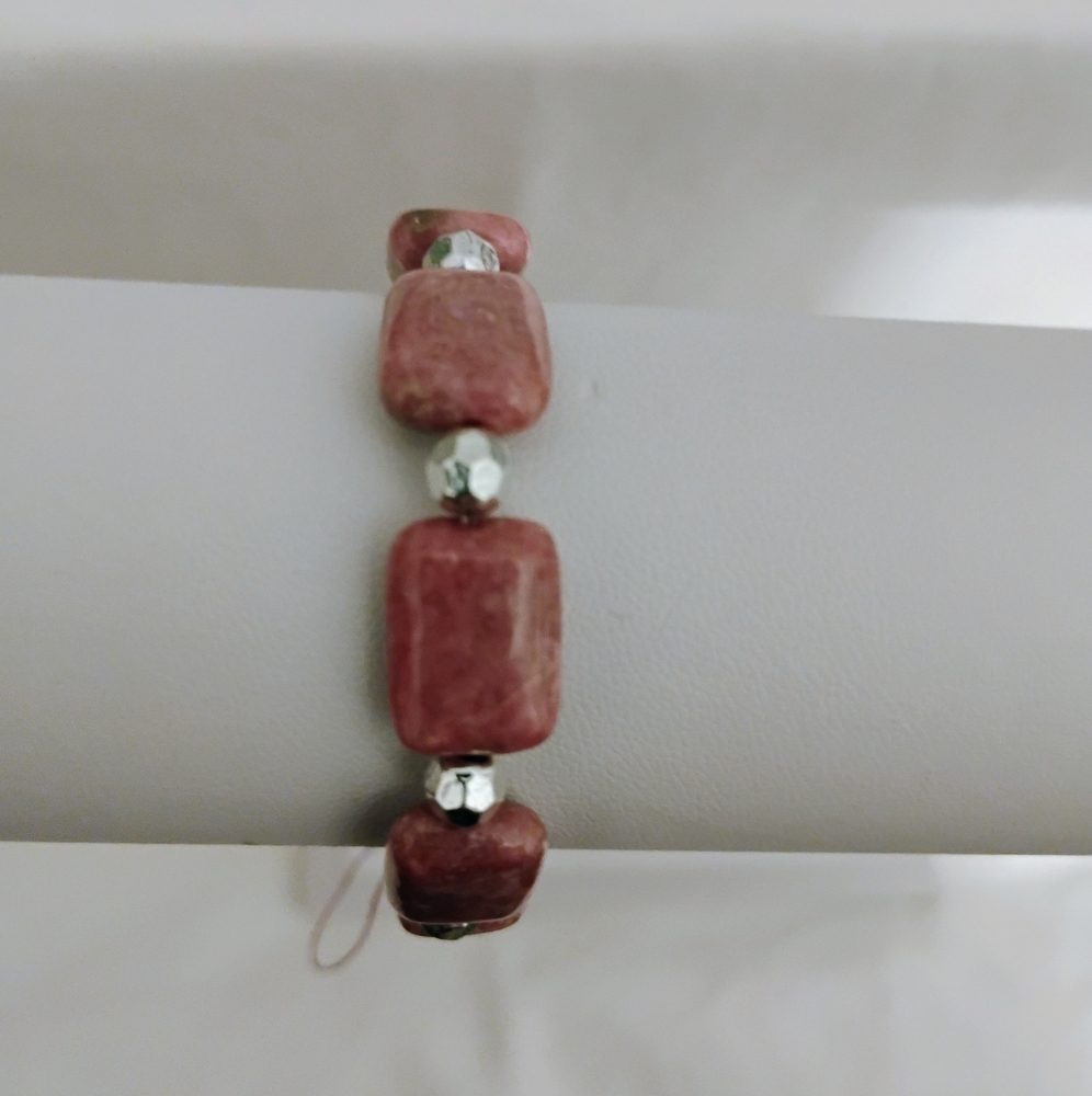 Hand Crafted Rhodochrosite Jasper Bracelet